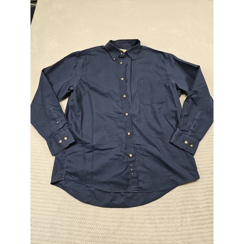 Cabelas Shirt Mens Large Blue Long Sleeve Button Down Pocket Casual Outdoor - Picture 1 of 7